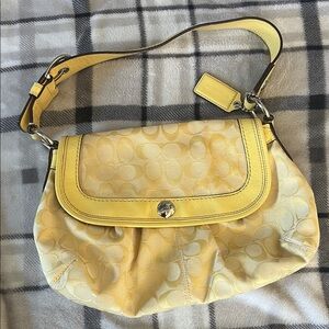 Coach Yellow Signature Vintage Shoulder Bag